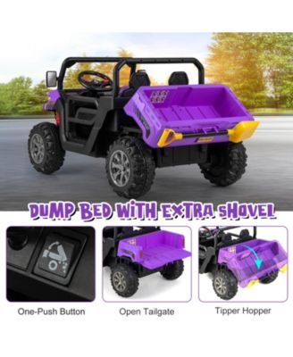 12V Kids Ride On Truck Car with Remote Control and 2 Seaters