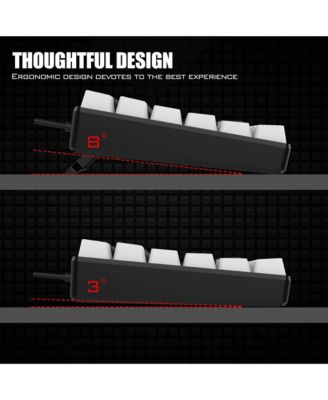 Wired Gaming Keyboard,84 key RGB Luminescent pluggable cable keyboard character Luminescent color keyboard (Black)