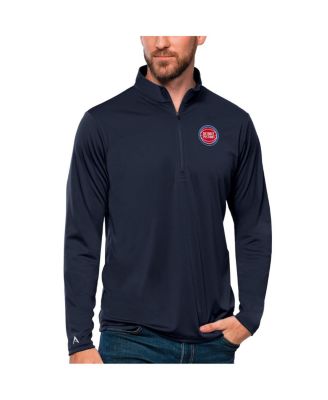 Antigua - Men's Navy Detroit Pistons Tribute Quarter-Zip Pullover Sweatshirt