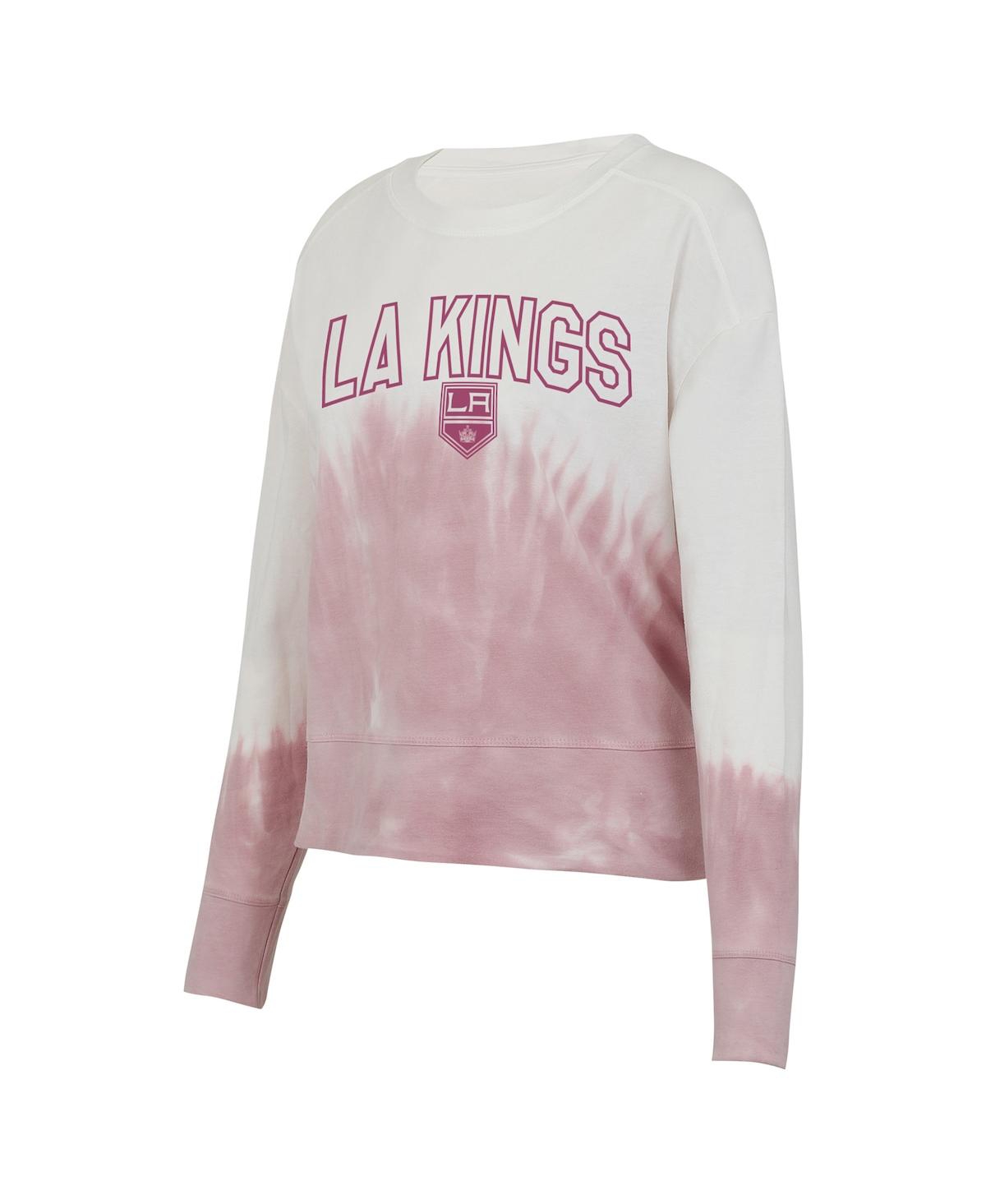 Shop Concepts Sport Women's Pink/white Los Angeles Kings Orchard Tie-dye Long Sleeve T-shirt
