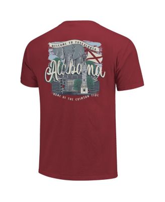 Women's Crimson Alabama Crimson Tide Comfort Colors Campus Scene Drawing Script T-Shirt