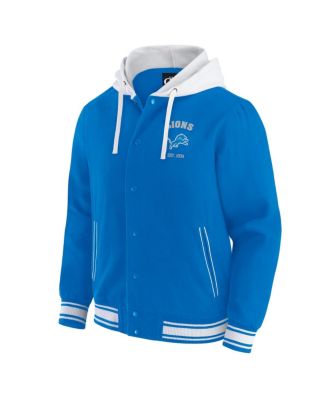Men's Blue Detroit Lions Full-Snap Hoodie Jacket