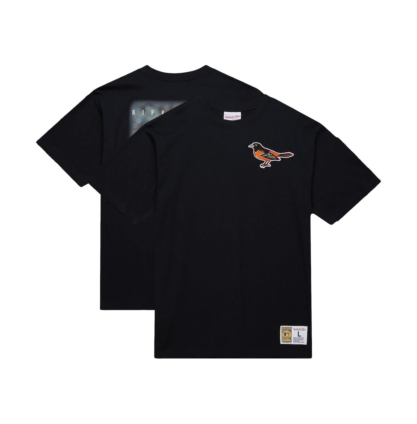 Мужская футболка Mitchell & Ness Cal Ripken Jr. Black Baltimore Orioles Legends Collection Vintage Logo — фото 1