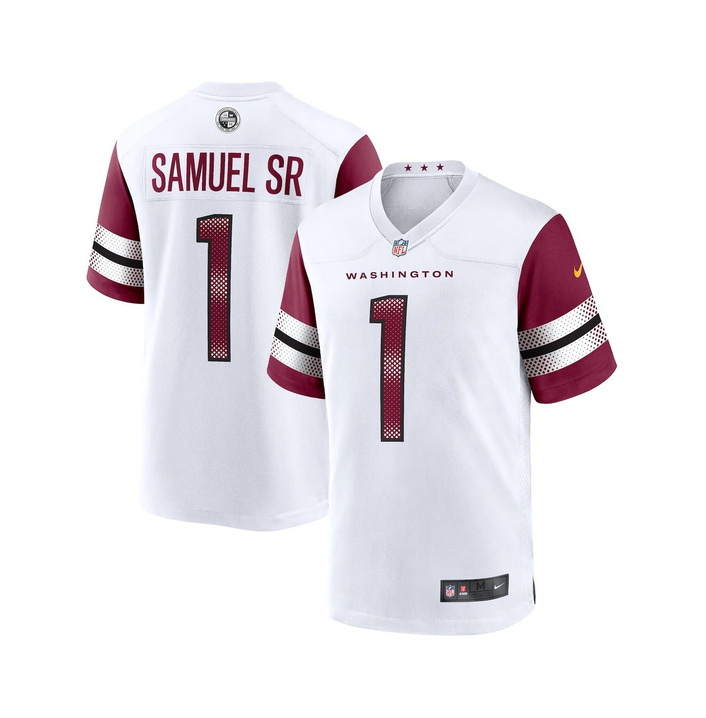Мужской топ Nike Deebo Samuel Sr White Washington Commanders Game Player Jersey — фото 1