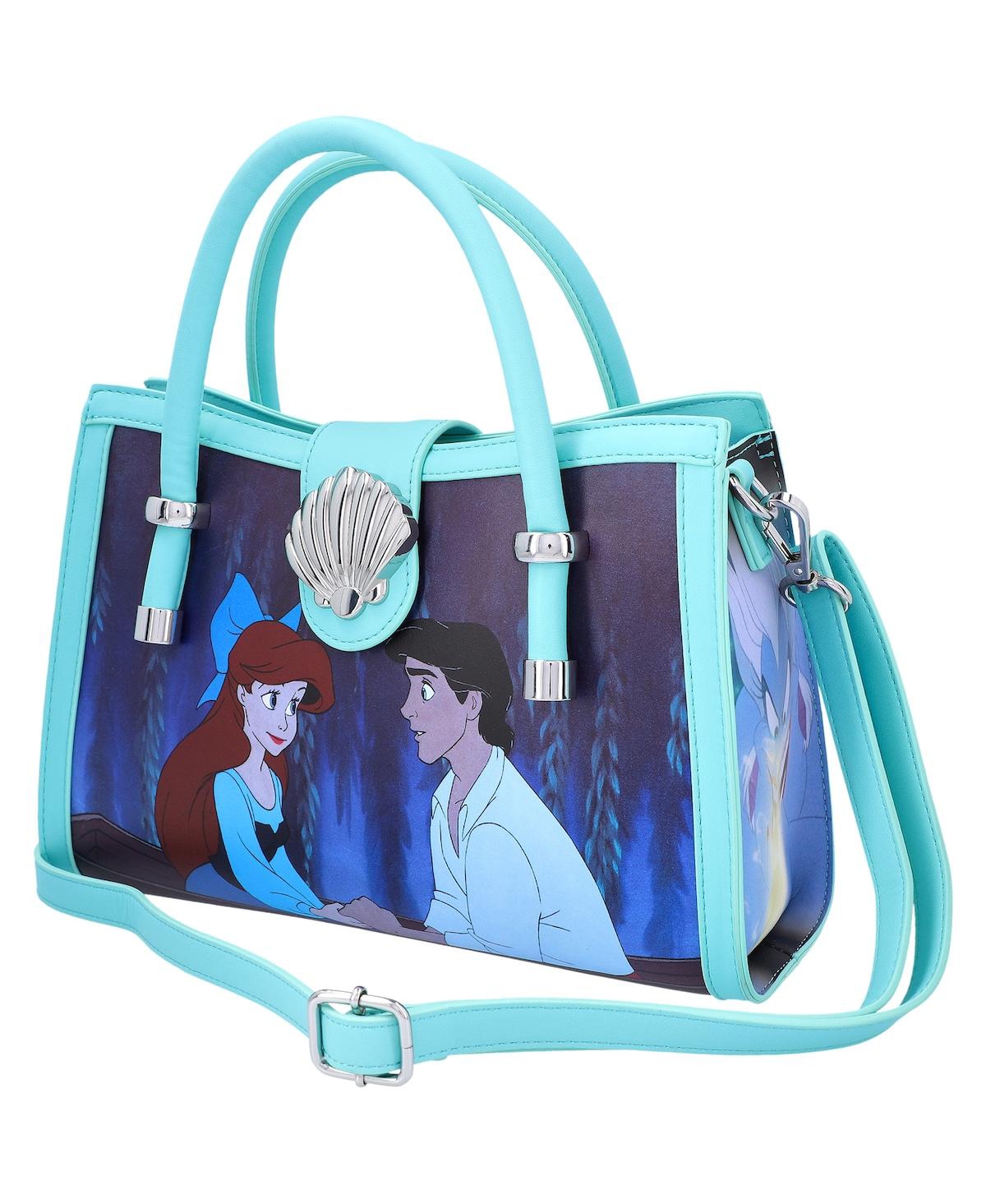 Women's Blue The Little Mermaid Kiss the Girl Frame with Buckle Closure Crossbody Bag - Blue