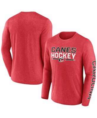 Fanatics - Men's Heather Red Carolina Hurricanes Sweep Iconic Synthetic Long Sleeve T-Shirt