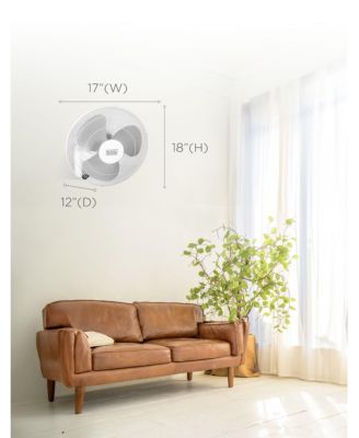 BLACK+DECKER 16" Wall Fan with Remote Control, Oscillating Fan with 3 Speed Settings and Shut Off Fan Timer, Wall Mount Fan with Adjustable Tilt Angle, White