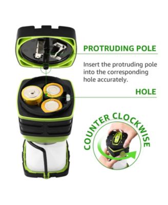 1000LM Battery Powered LED Camping Lantern, Waterproof with 4 Light Modes,Not Rechargeable, Ideal for Camping, Emergency, Power Outages, 2-Pack