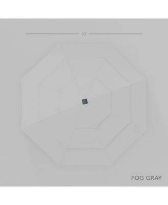 Woodgrain Pattern 10ft 3-Tier Solar Patio Umbrella w/ 24 LED Lights, Tilt