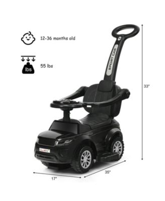 3 In 1 Ride on Push Car Toddler Stroller Sliding Car with Music