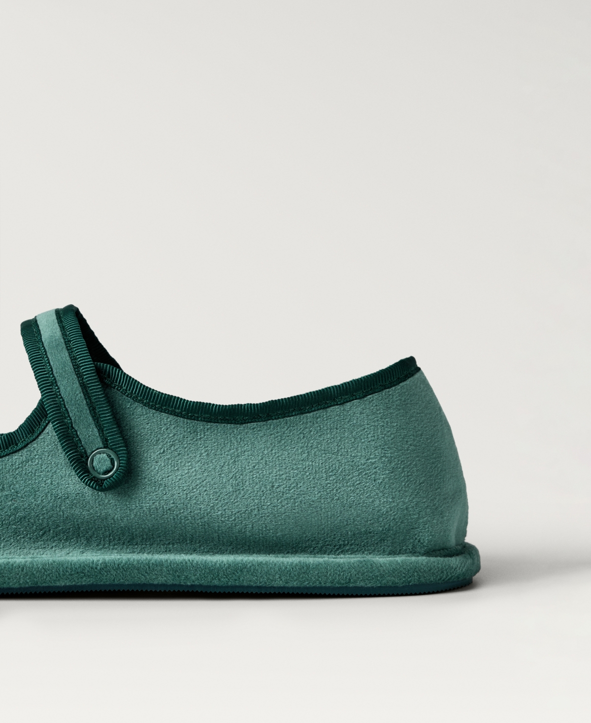 Shop Mango Women's Velour Buckle Ballet Flats