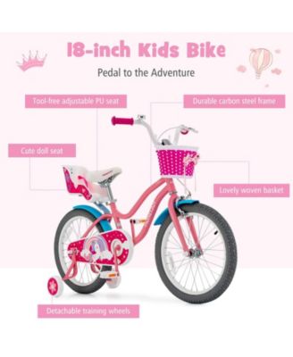 Kids Bicycle with Training Wheels and Basket for Boys and Girls Age 3-9 Years