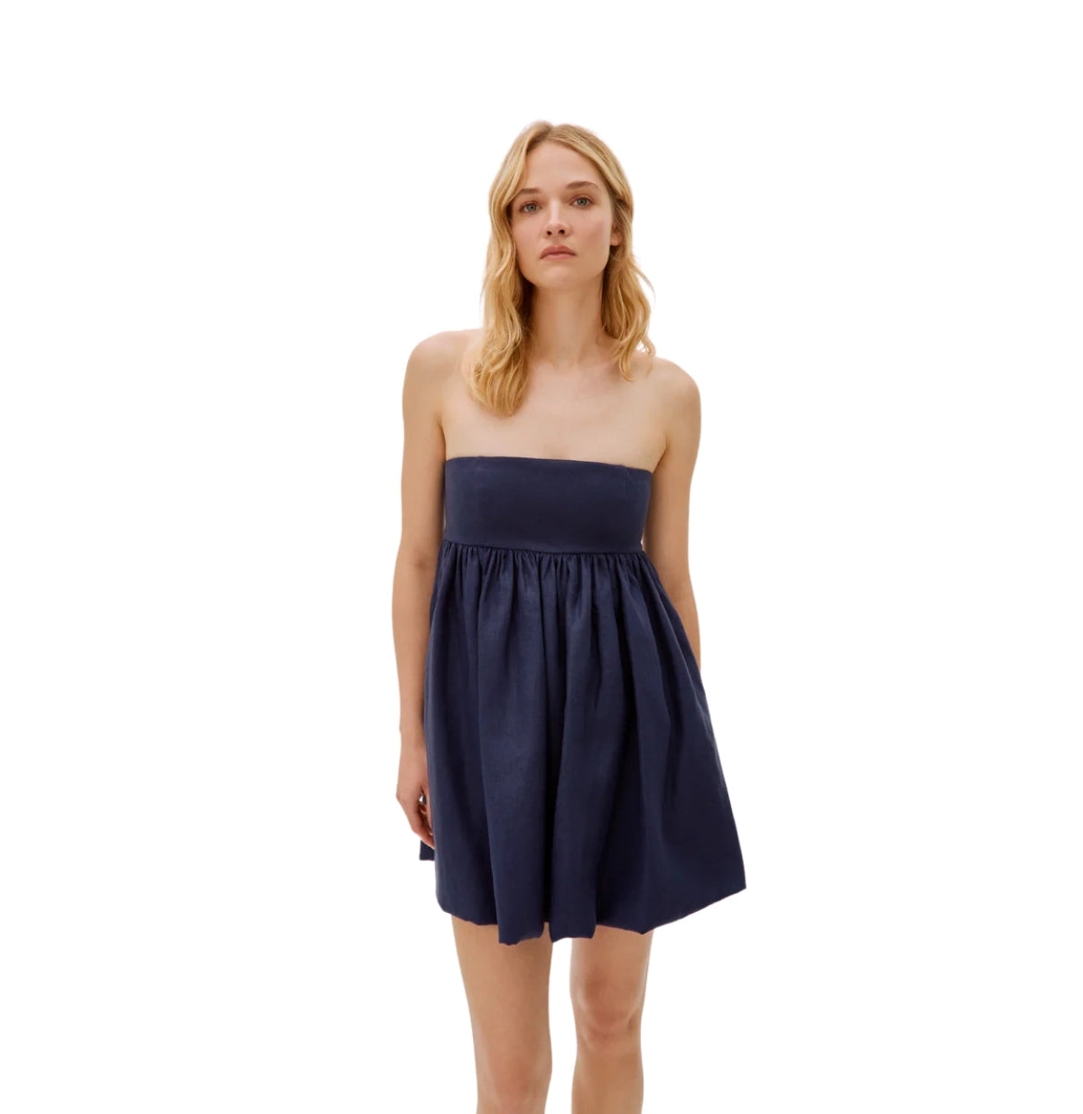 Us Women's Mykonos Linen Strapless Dress - Blue
