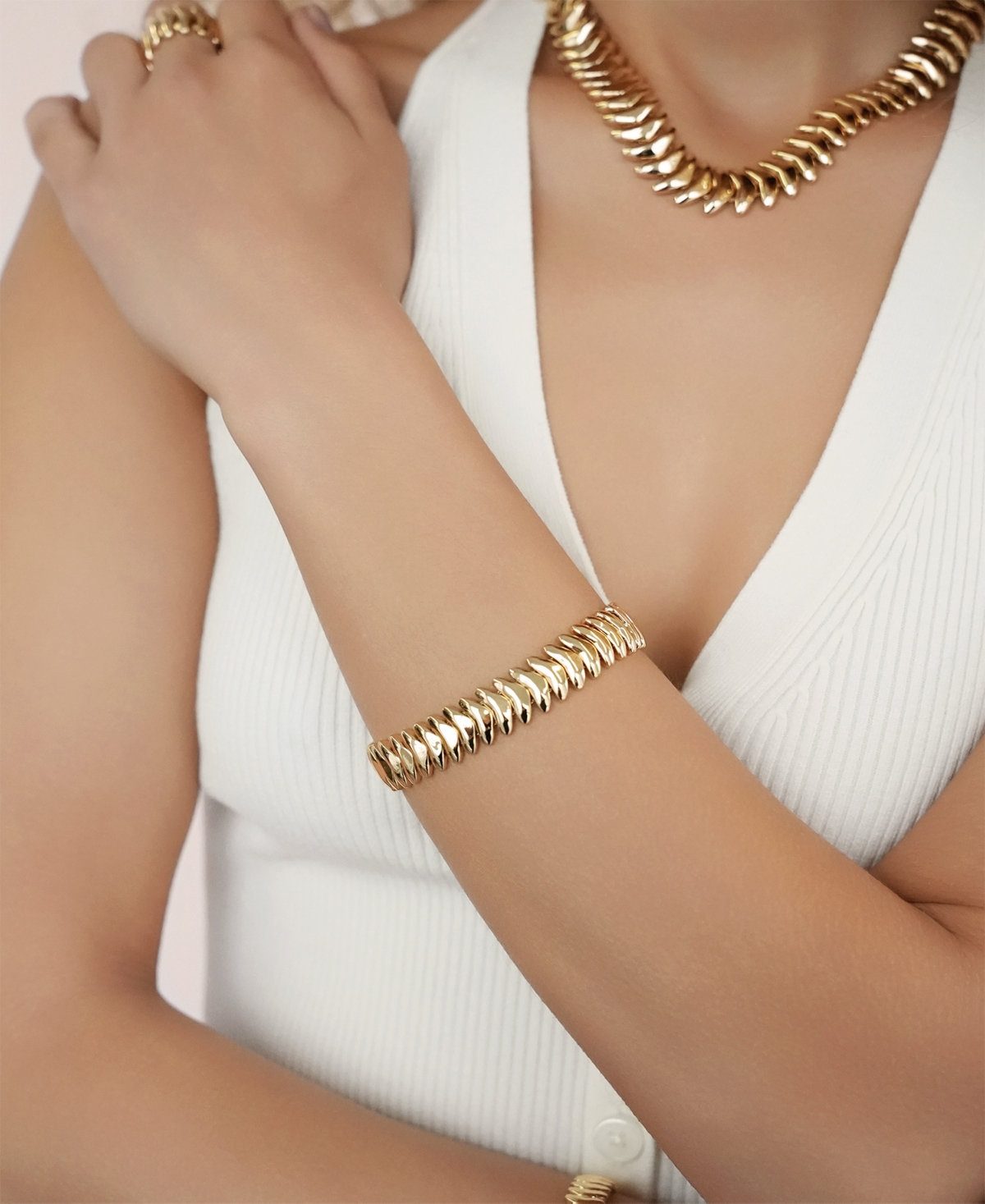 Ettika Metal Moderna Statement Flex Bracelet