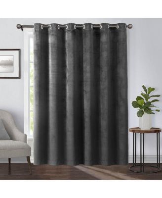 Heavyweight Wide Width 84-Inches Velvet Curtains Grommet Top (Single), 84" W x 84" L