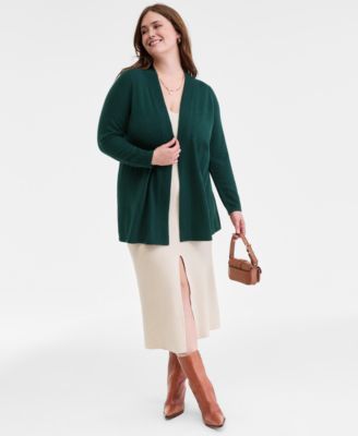 Charter Club - Plus Size 100% Cashmere Duster Cardigan