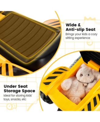 Ride on Push Car Bulldozer Digger Toy with Safety Helmet and Working Shovel