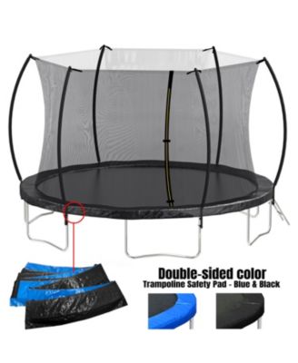 Streamdale 14FT Trampoline (Double-side color pad), Trampoline for Kids and Adults with Enclosure Net and Ladder,Curved fence pole