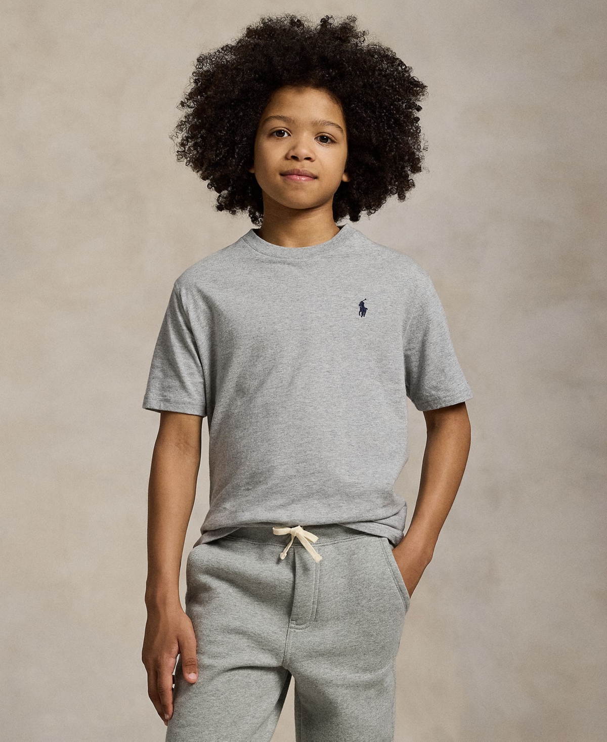 Polo Ralph Lauren Big Boys Cotton Jersey Crewneck T-Shirt - Andover Heather Gray