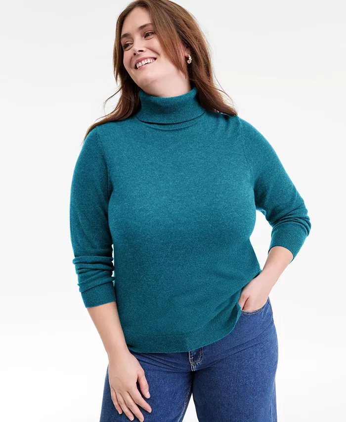 Women's 100% Cashmere Turtleneck Sweater - thumbnail 4