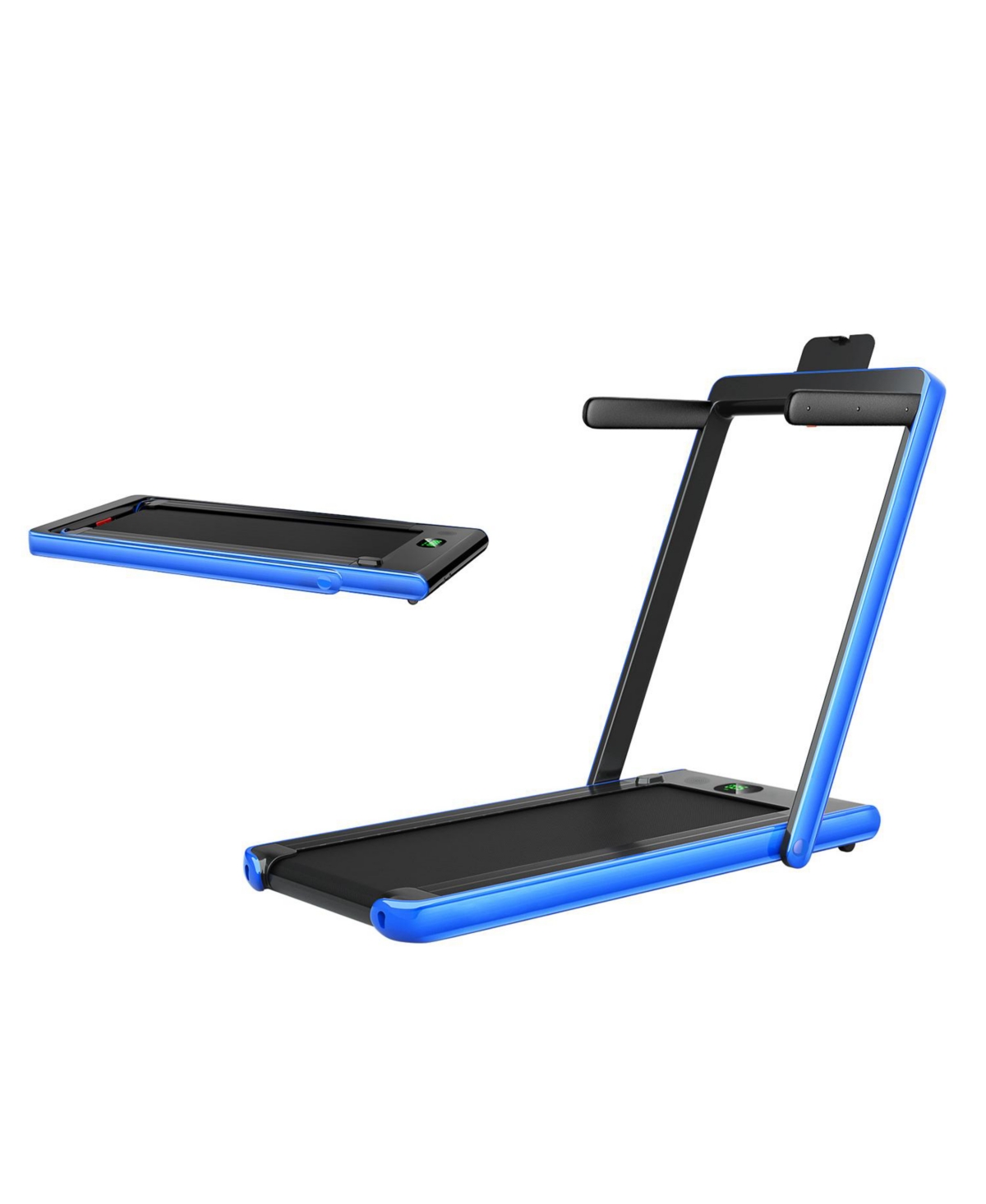 2.25HP 2-in-1 Folding Treadmill with App and Remote Control Speaker - Navy