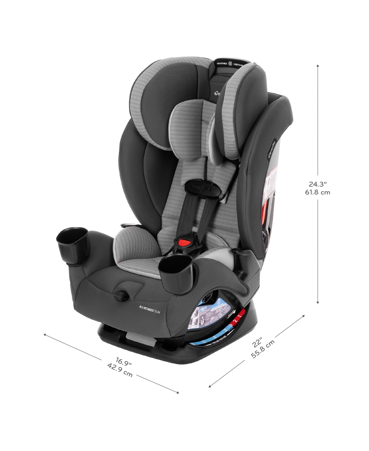 Evenflo Baby All 4 Stages Slim 4 In 1 Convertible Car Seat In Gray