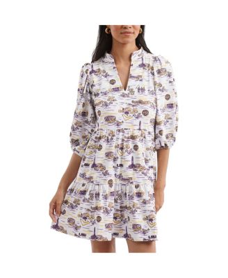 Smith & Quinn - Women's White/Purple LSU Tigers Tailgate Collection Tory Dress