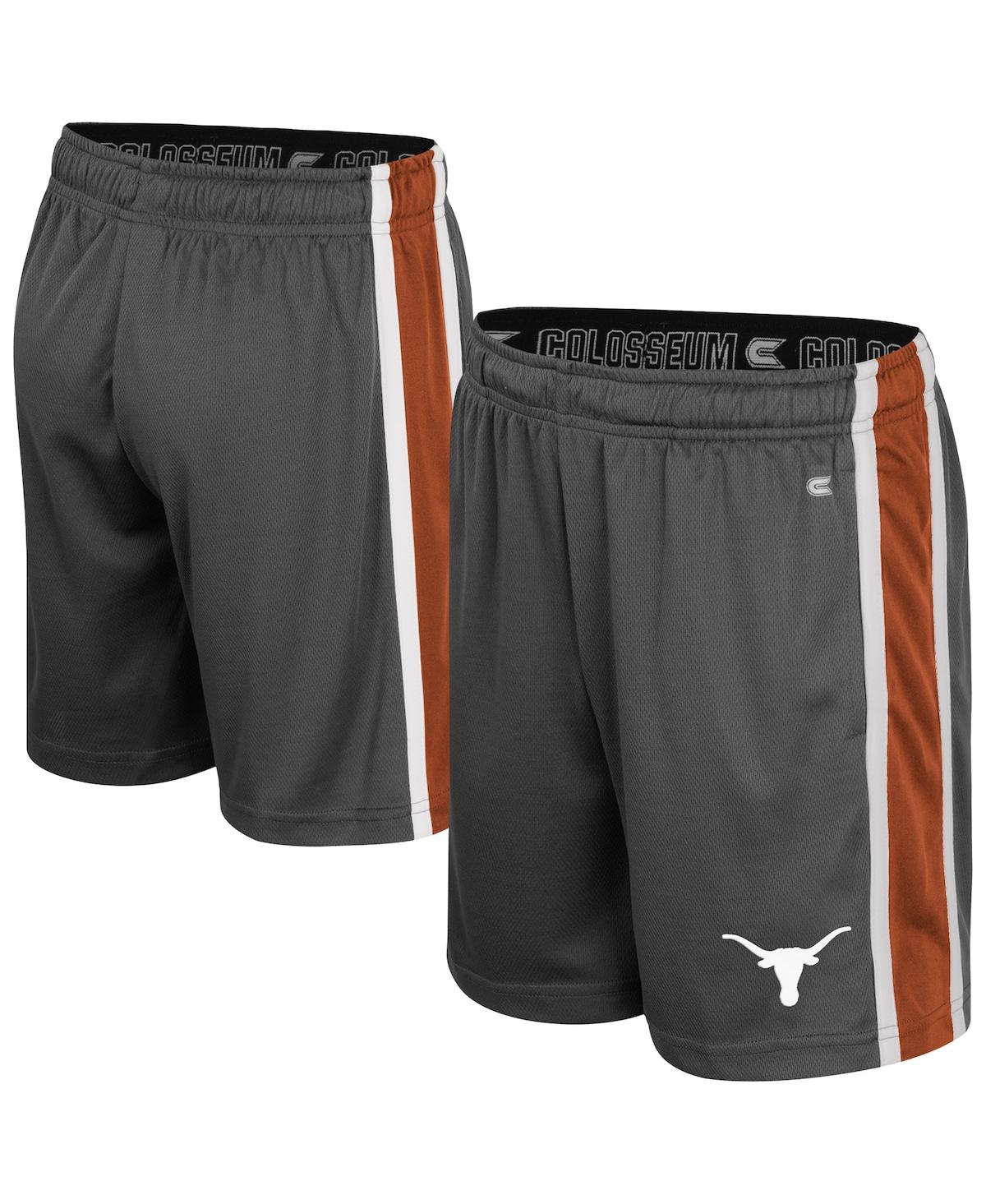 Colosseum Kids' Big Boys And Girls Charcoal Texas Longhorns Ripple Shorts