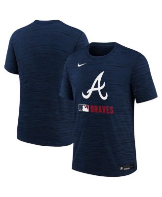 Nike - Big Boys and Girls Navy Atlanta Braves Authentic Collection Velocity Performance T-Shirt