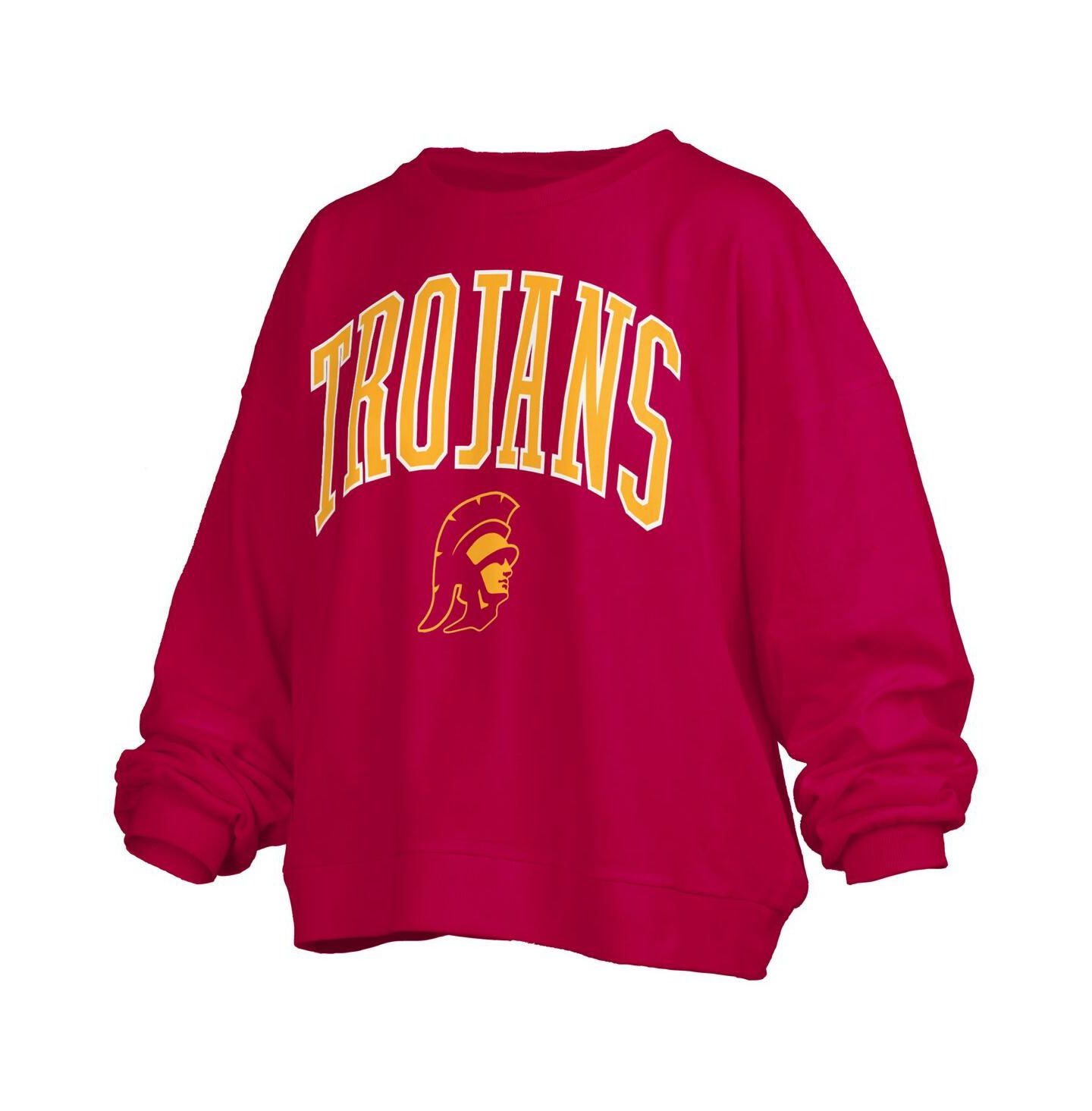 Женская толстовка Pressbox Cardinal USC Trojans Janise Arch Over Logo Waist Length Oversized Pullover — фото 3