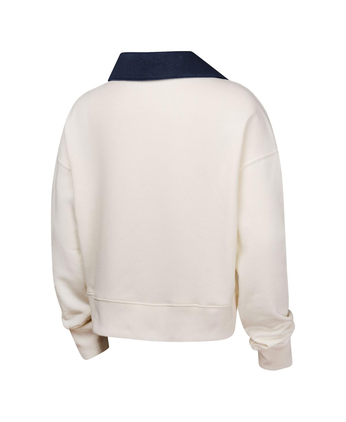 Outerstuff Girls Youth White New York Yankees Ballpark Hit Collared V-neck Pullover Sweatshirt