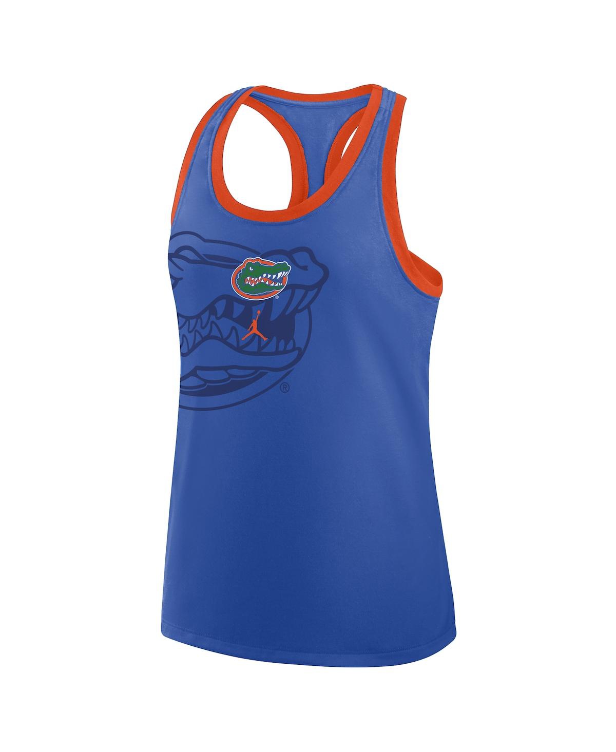 JORDAN WOMEN'S ROYAL FLORIDA GATORS EXCEPTIONAL TALENT PRIMETIME SHADOW TRI-BLEND RACERBACK TANK TOP 