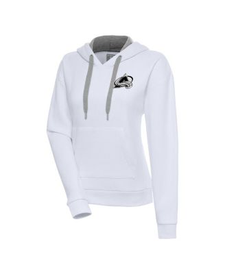 Antigua - Women's White Colorado Avalanche Metallic Logo Victory Pullover Hoodie