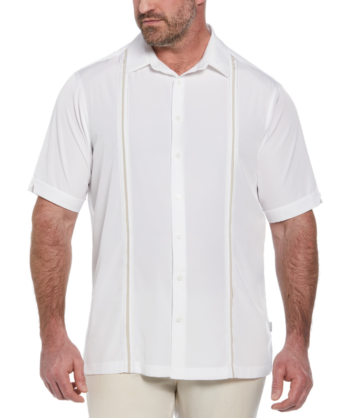 Men's Big & Tall Stripe Short Sleeve Shirt - Jet Black