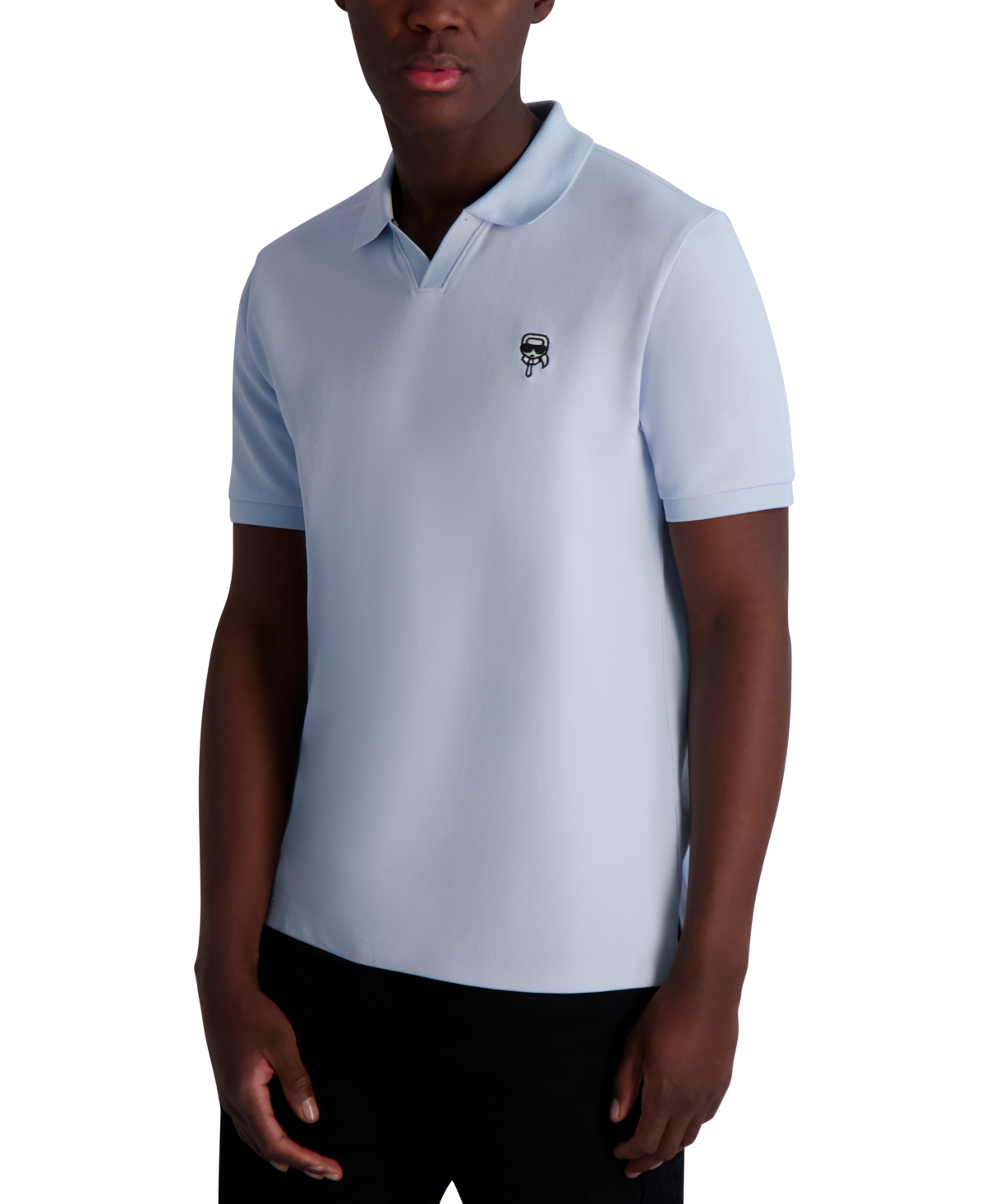 Karl Lagerfeld Men's Short Sleeve Karl Head Logo Pique Polo Shirt