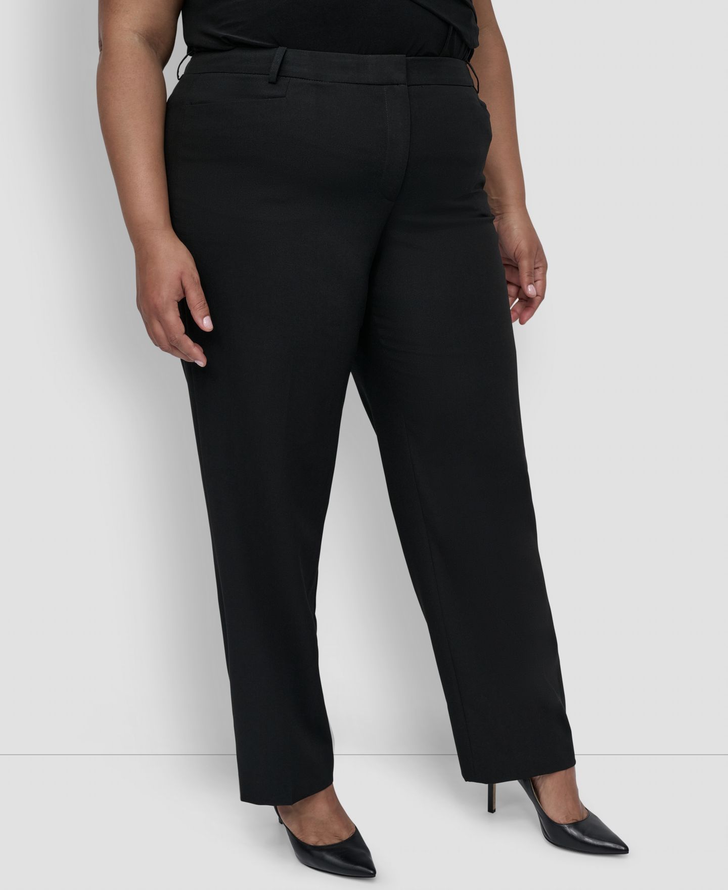 Женские брюки DKNY Plus Size Modern-Fit, цвет: Чёрный — фото 5