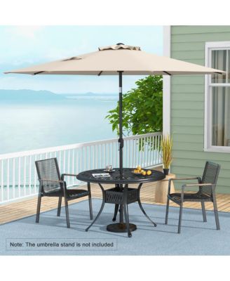 300 CM Patio Umbrella Heavy Duty Market Umbrella w/ Tilt Mechanism Crank Handle