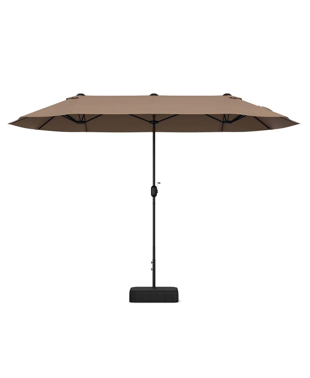 13FT Double-sided Patio Umbrella w/ Crank Handle Umbrella Base Safety Lock - Red