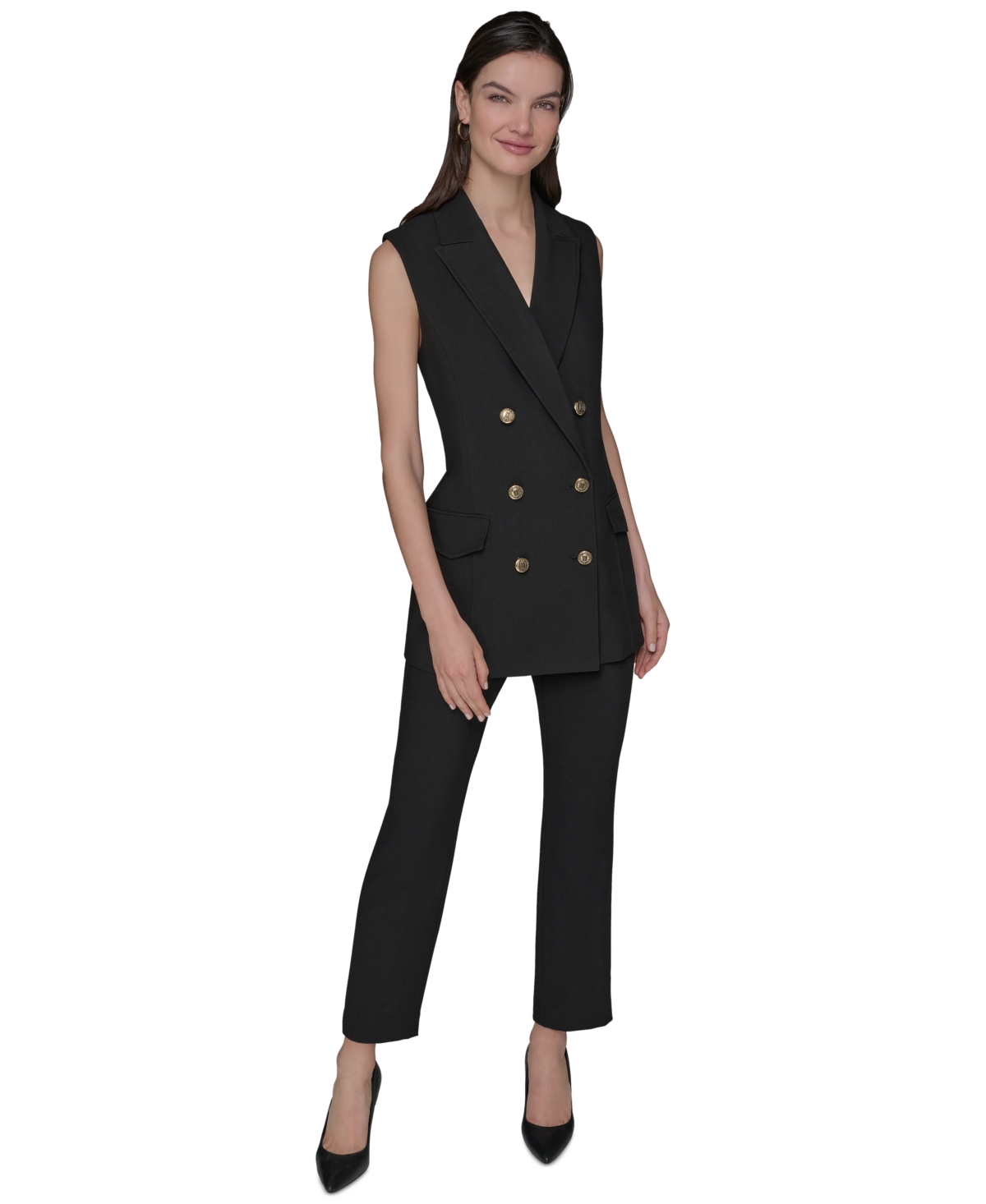 Karl Lagerfeld Women's Double-breasted Vest In Black