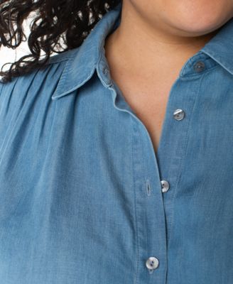 Plus Size Shirred Shirt