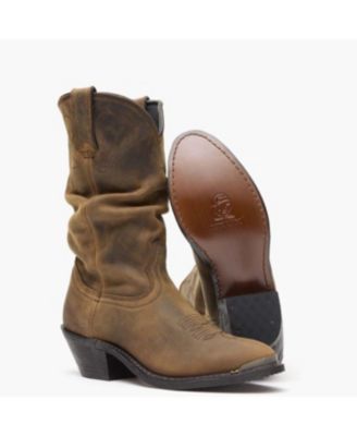 Women's Distressed Tan Slouch Western Boot