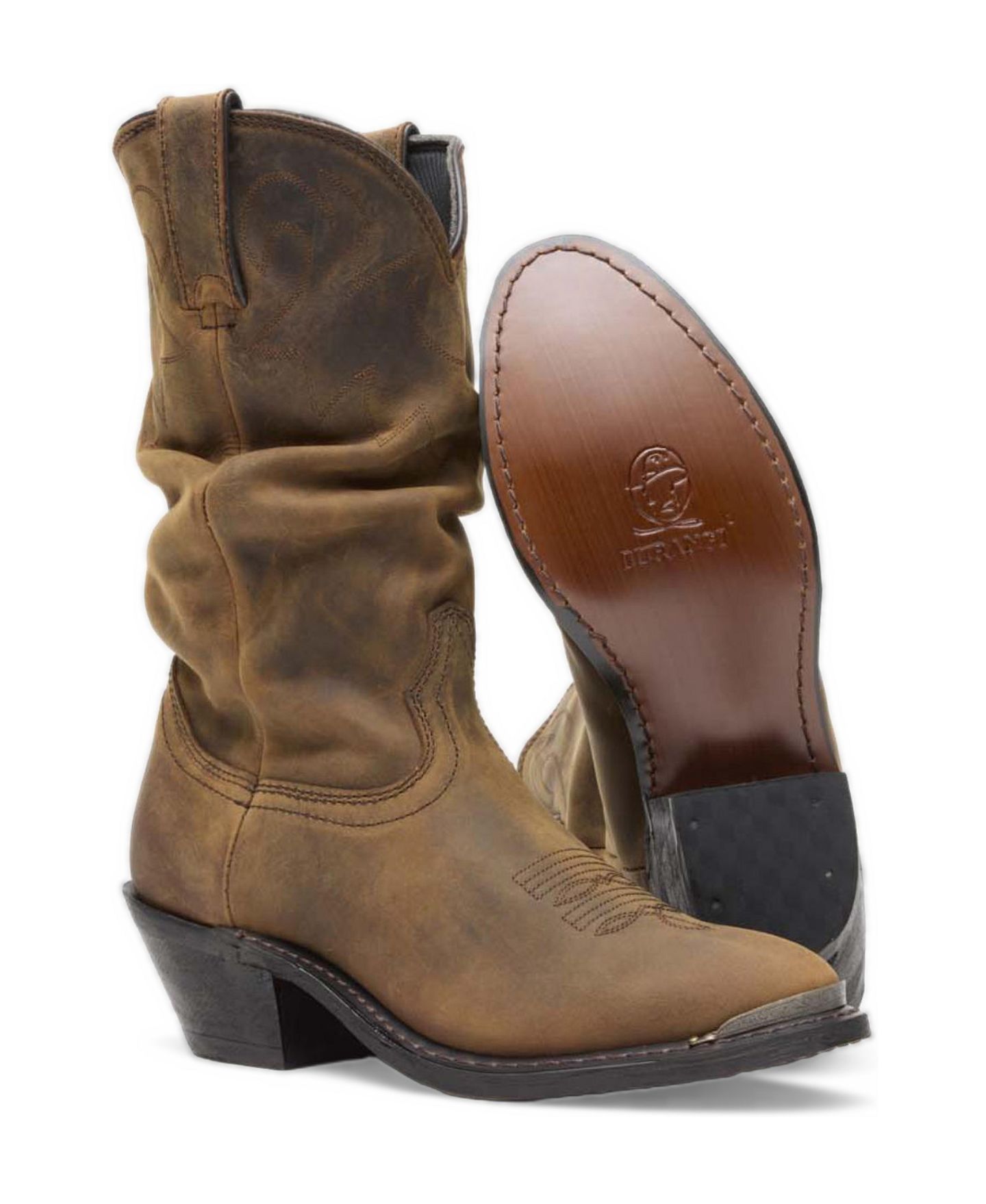 Женские ботинки Durango Distressed Tan Slouch Western Boot, цвет: Рыжевато-коричневый — фото 4