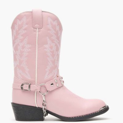 Kids Lil' Pink Rhinestone Western Boot