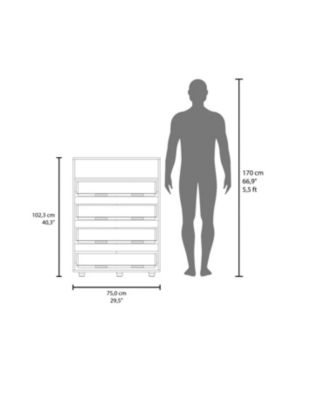 Trevose Dresser, 4 Drawers, 1 Shelf, Matt Gray / Dark Oak