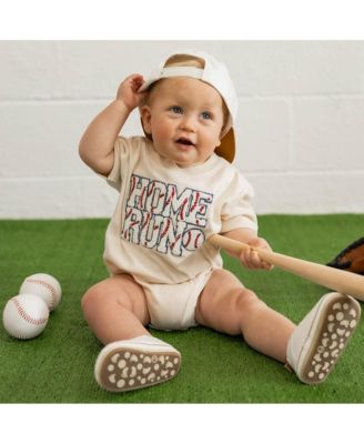 Baby Boys Home Run Patch Short Sleeve Romper