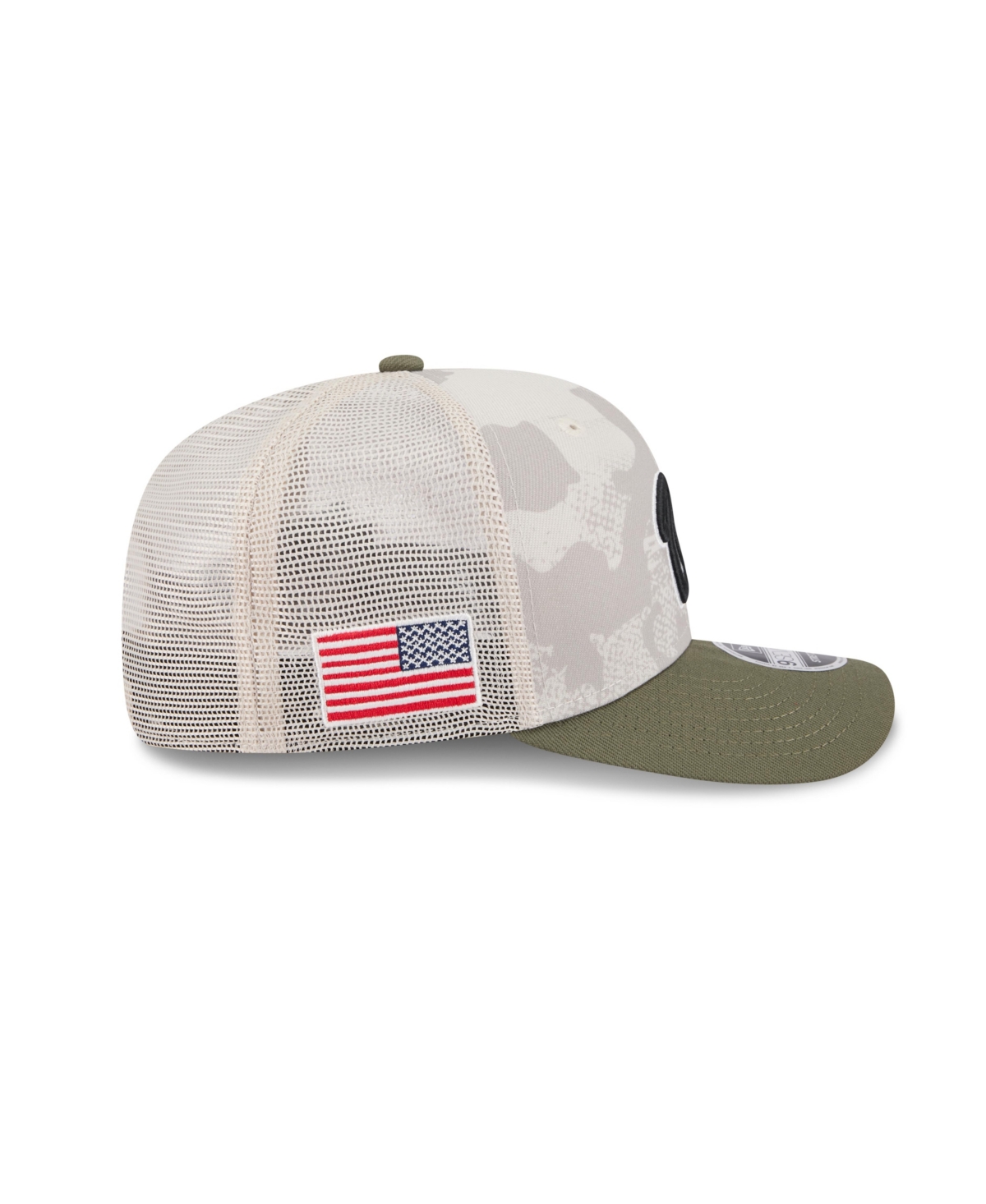 NEW ERA MEN'S LIGHT BEIGE/OLIVE WASHINGTON NATIONALS 2025 ARMED FORCES DAY 9SEVENTY ADJUSTABLE HAT 