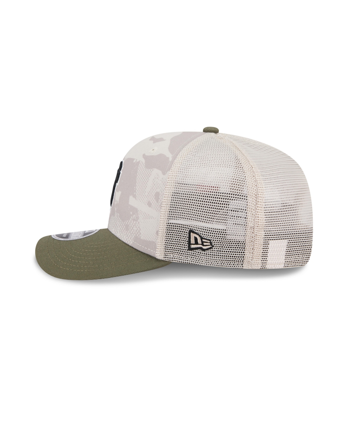 NEW ERA MEN'S LIGHT BEIGE/OLIVE SAN FRANCISCO GIANTS 2025 ARMED FORCES DAY 9SEVENTY ADJUSTABLE HAT 