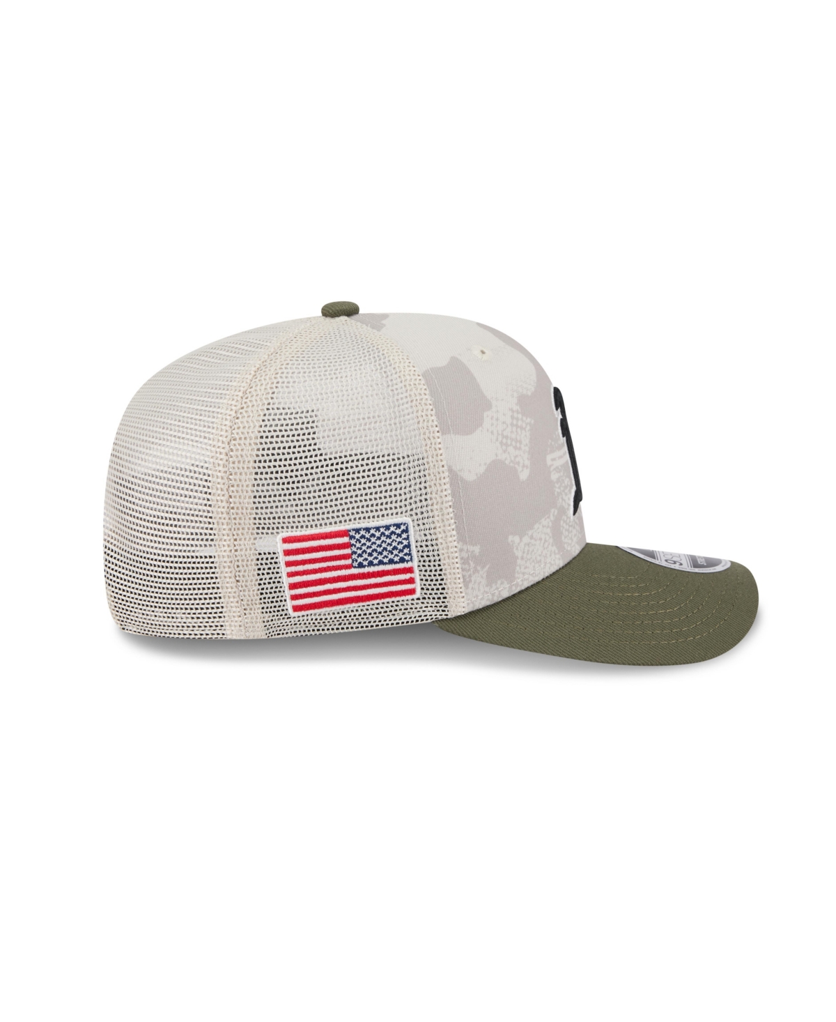 NEW ERA MEN'S LIGHT BEIGE/OLIVE ATHLETICS 2025 ARMED FORCES DAY 9SEVENTY ADJUSTABLE HAT 