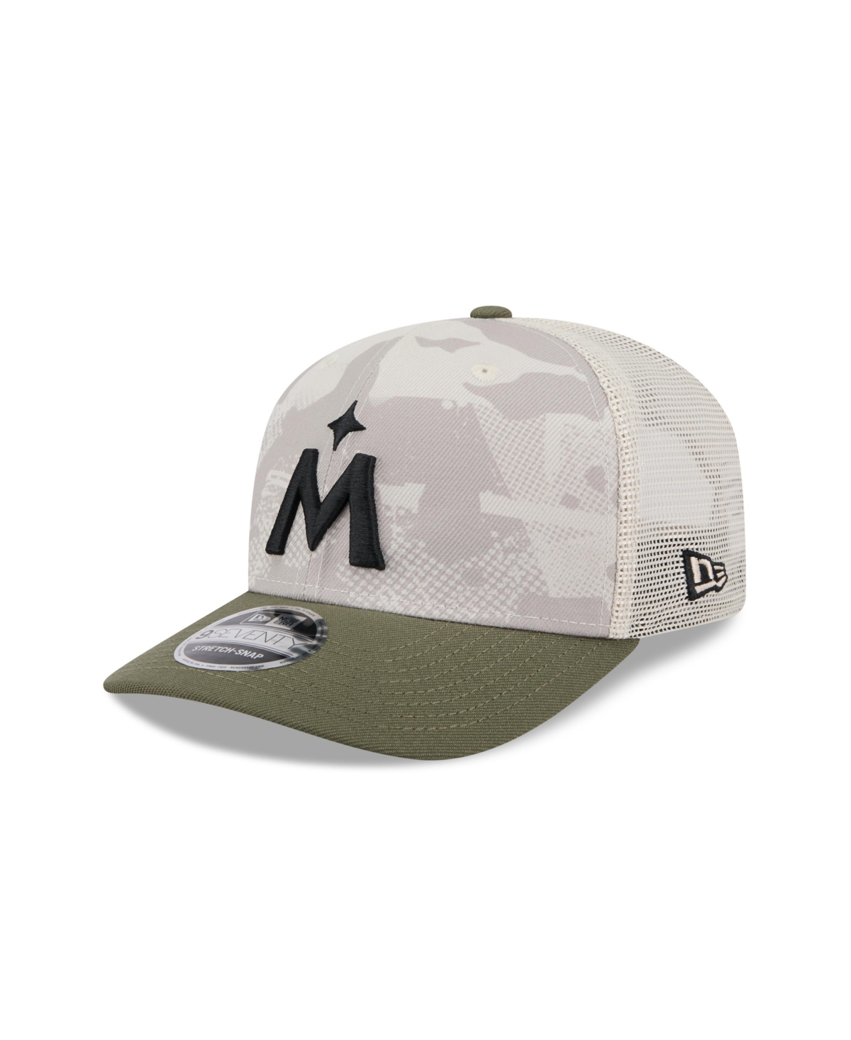 NEW ERA MEN'S LIGHT BEIGE/OLIVE MINNESOTA TWINS 2025 ARMED FORCES DAY 9SEVENTY ADJUSTABLE HAT 