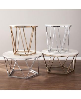 Industrial Wood and Iron Round End Table for Side or Accent Table